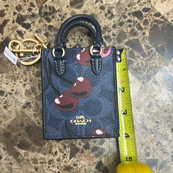 Coach Navy and Red Cherry Tote. Keychain/Purse Charm. - Picture 8 of 9